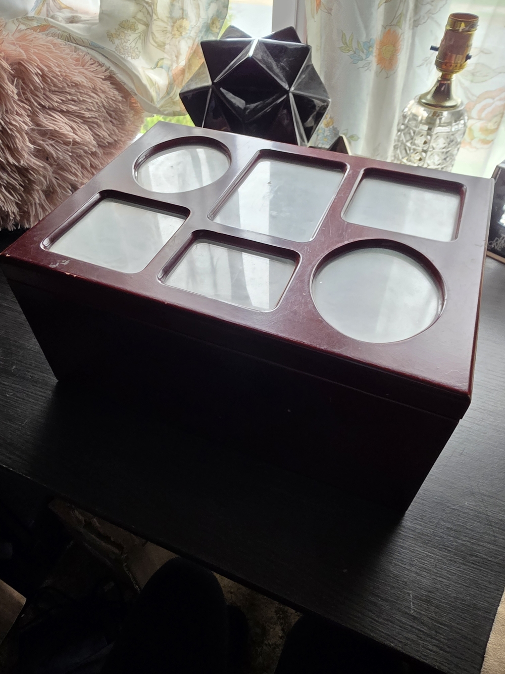 Vintage Memory/Jewelry Box Holds Single Photos Inside And Outside - Picture 5 of 5